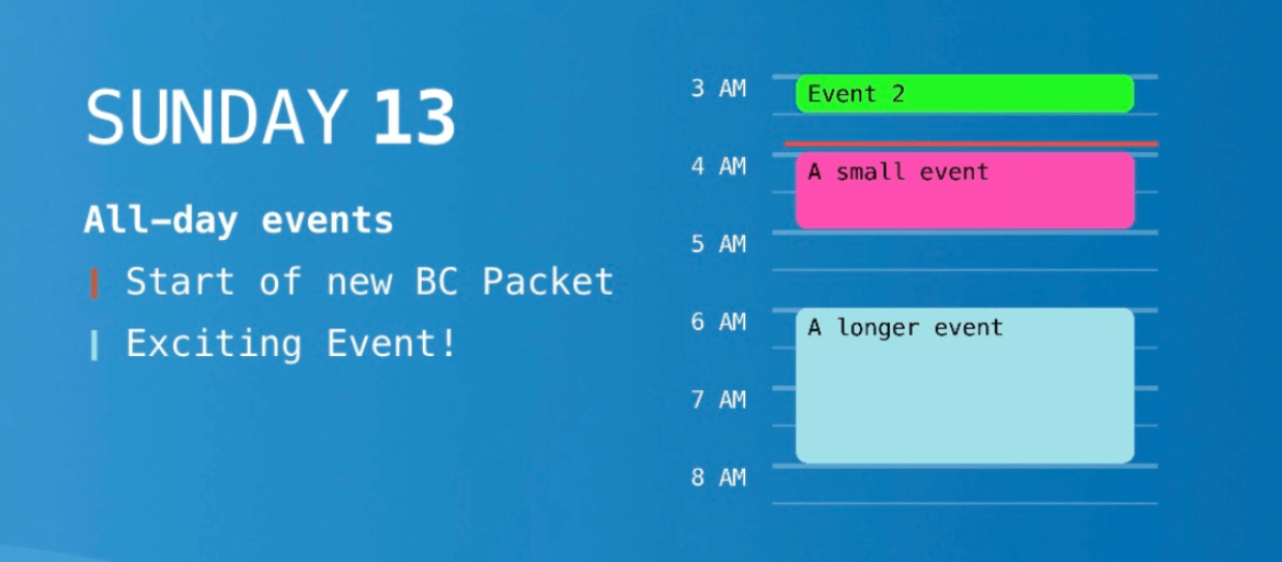 Calendar Events Widget