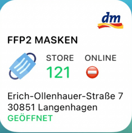 dm FFP2 mask widget